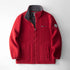 Fleece-lined polar fleece jacket, red with gray lining and zip-front