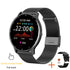 Smartwatch with black mesh strap and black bezel