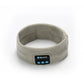 Light gray Bluetooth headband with front control panel and button icons