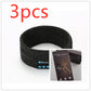 Dark gray Bluetooth headband with blue control buttons and included box