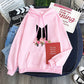 Pink youth hoodie with heart-flower garland graphic, drawstring hood and front pocket