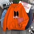 Orange youth hoodie with heart-flower garland graphic, drawstring hood and kangaroo pocket