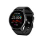 PulseMate Pro smartwatch with black silicone strap, round dark display