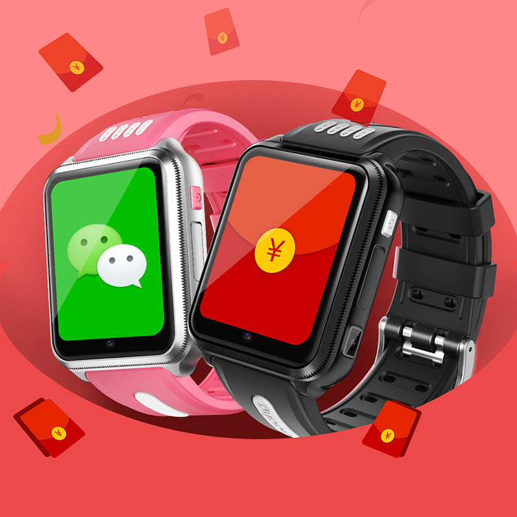Children phone watch set: black and silver watches with colorful messaging icons