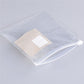 Clear plastic headband storage pouch with label and drawstring