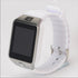 Silver smart watch with white rubber strap and touch screen display