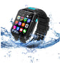 Children phone watch with black case and splash-resistant design