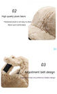 Plush fleece baseball cap with rabbit-fur look, light khaki, curved brim and hidden adjustable strap