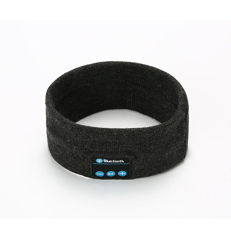 Dark gray Bluetooth headband with built-in control panel on front