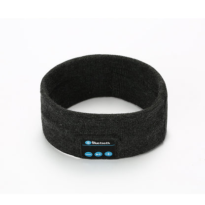Dark gray Bluetooth headband with built-in control panel on front