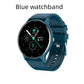 PulseMate Pro smartwatch with blue strap, round face showing time and stats