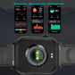 Smartwatch back housing with round sensor and metal charging contacts