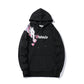 Black cat print hoodie with zip hood, drawstrings, and kangaroo front pocket