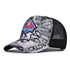Graffiti baseball cap with white/gray crown and black mesh side, New Cap logo patch