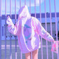Prayer hands hoodie with hood up, front prayer-hands graphic and kangaroo pocket