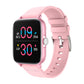 Waterproof smartwatch with light pink strap, rose-gold case, 09:30 and steps dashboard