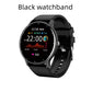 PulseMate Pro smartwatch with black strap, round face showing time and stats