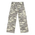 Camo cargo denim jeans, light camouflage print, with flap cargo pockets and button waist