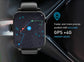 Black smartwatch with GPS map on touchscreen display