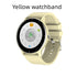 Smartwatch with yellow silicone strap and black bezel