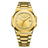 Luminous water-resistant wristwatch with gold steel band and champagne dial, BANGWEI